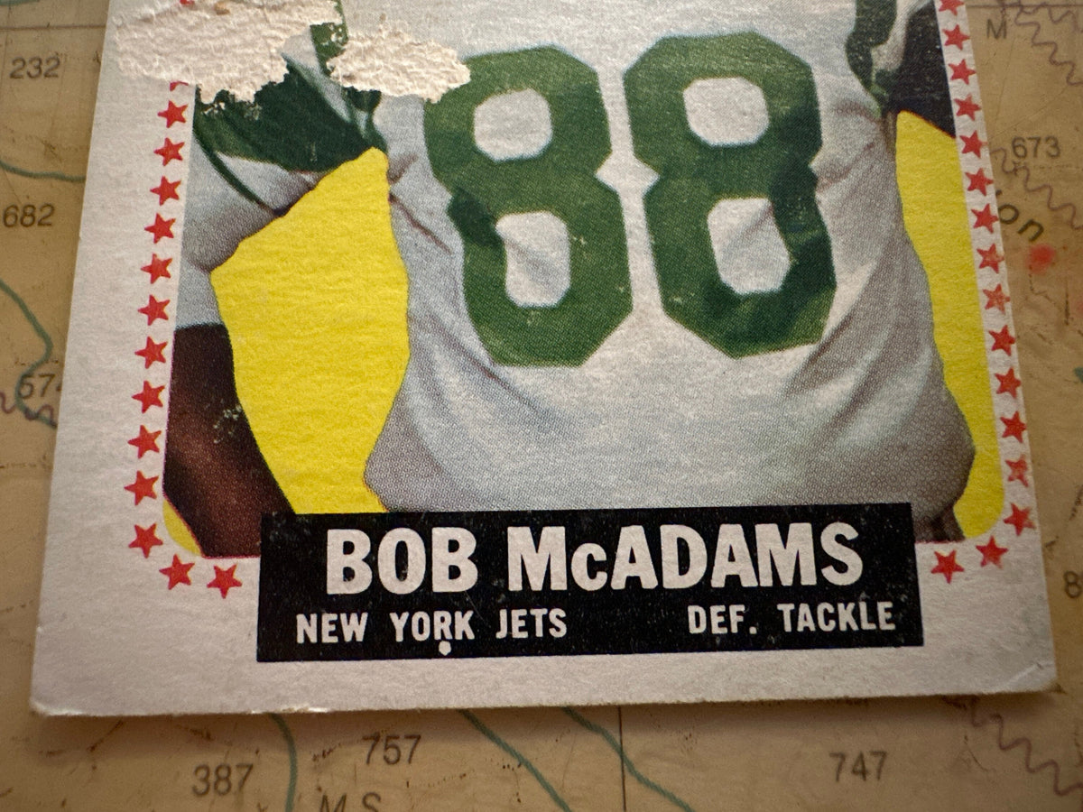 Bob McAdams - Collectible Football Card | New York Jets | Memorabilia