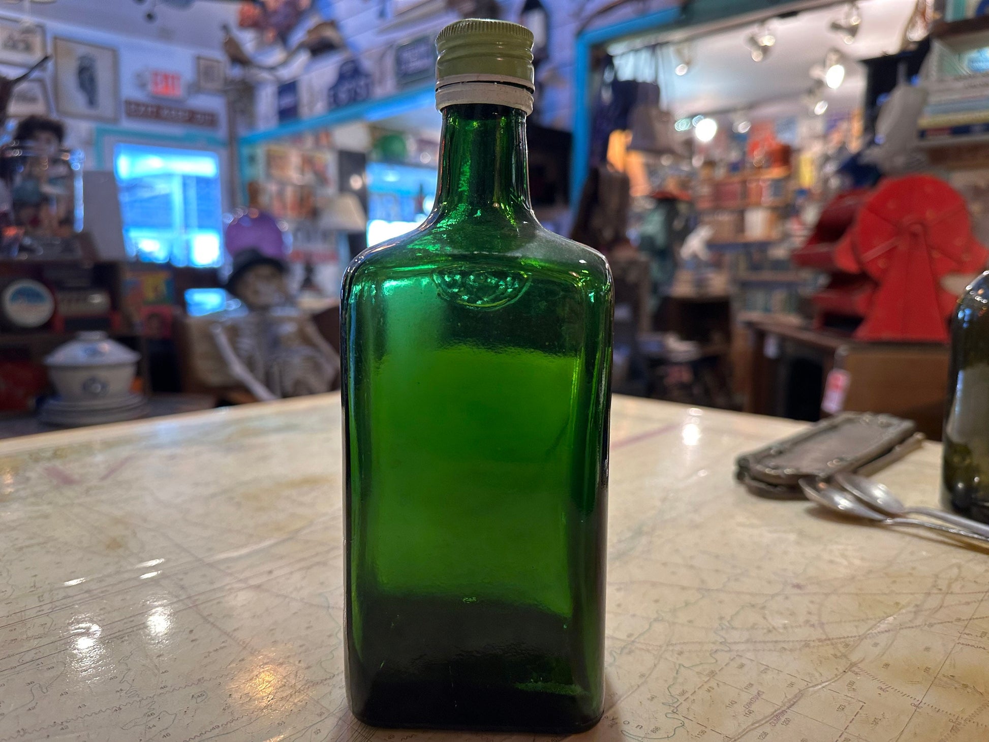 Vintage Squires Gin Bottle LTD | Green Glass Bottle | Home Decor