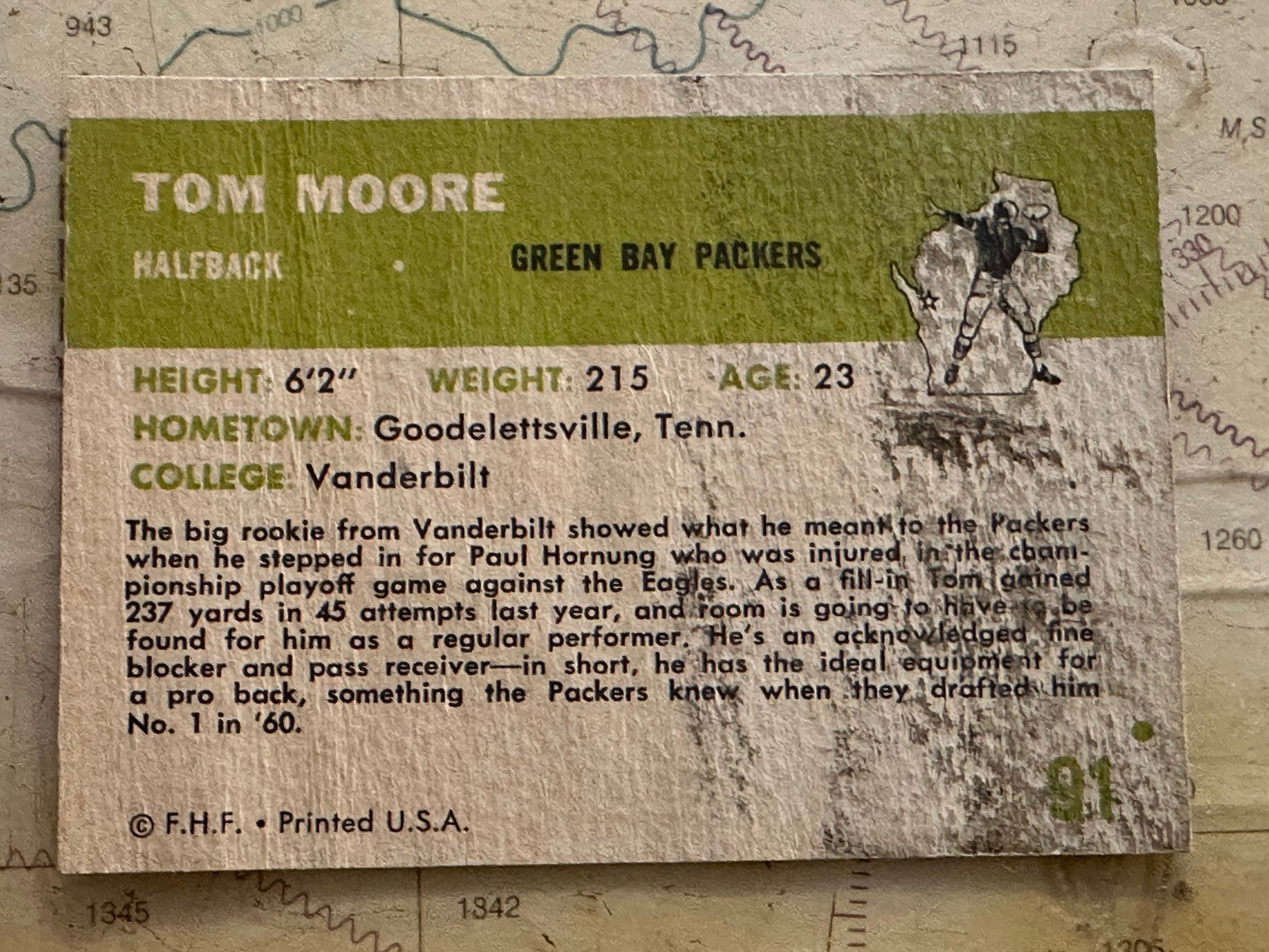 Tom Moore - Green Bay Packer Halfback | Memorabilia