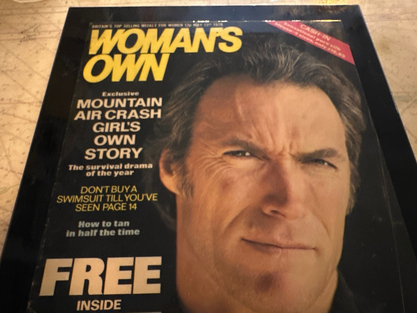 Woman's Own Magazine Wooden Plaque Starting Clint Eastwood | Wall Hangings | Home Decor