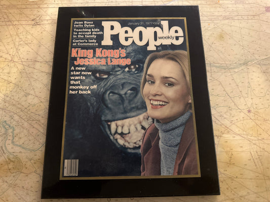 People Weekly Magazine Wooden Plaque Starring Jessica Lange in King Kong | Home Decor