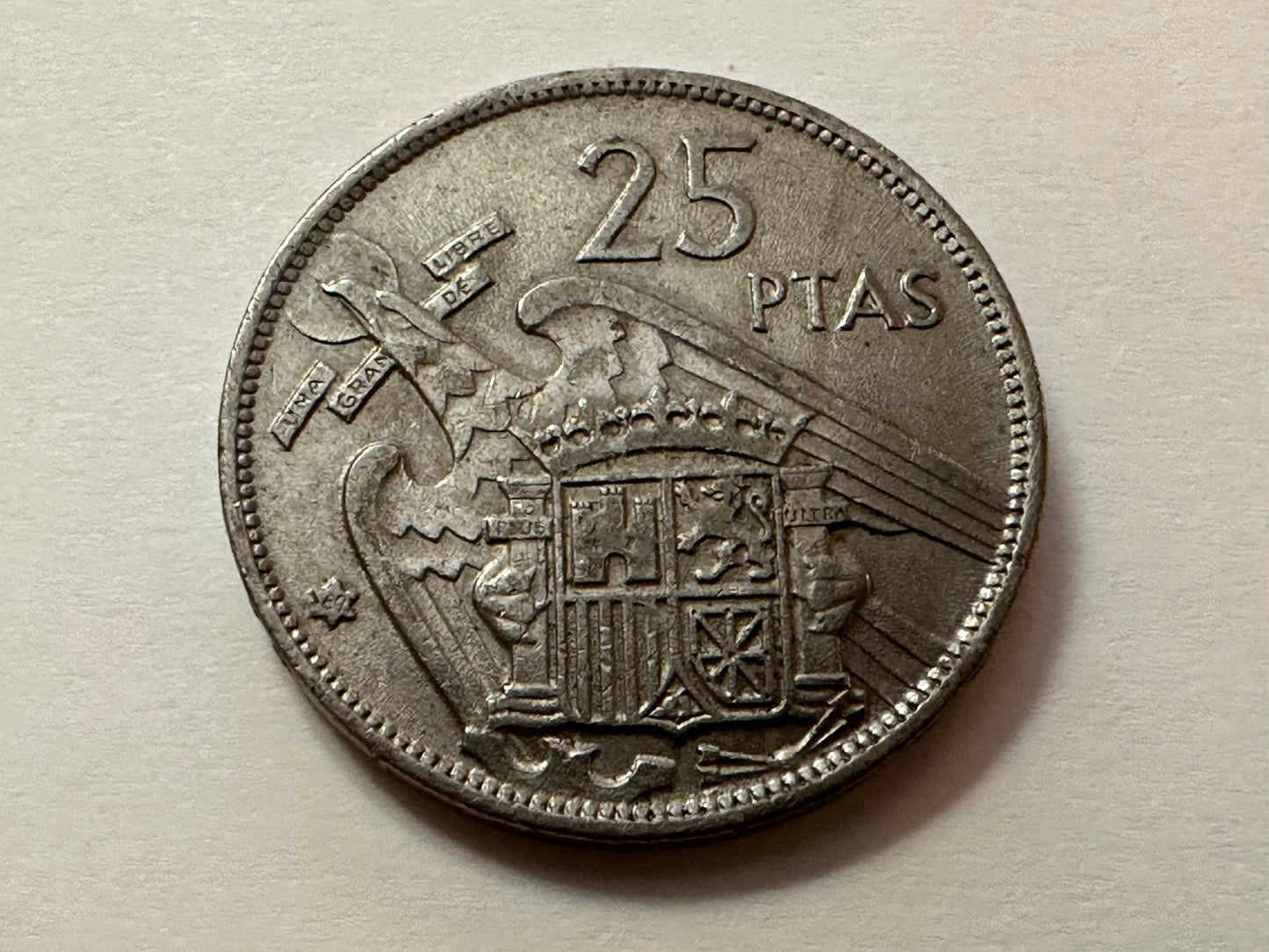 Spain 25 Pesetas - Francisco Franco Coin | Memorabilia