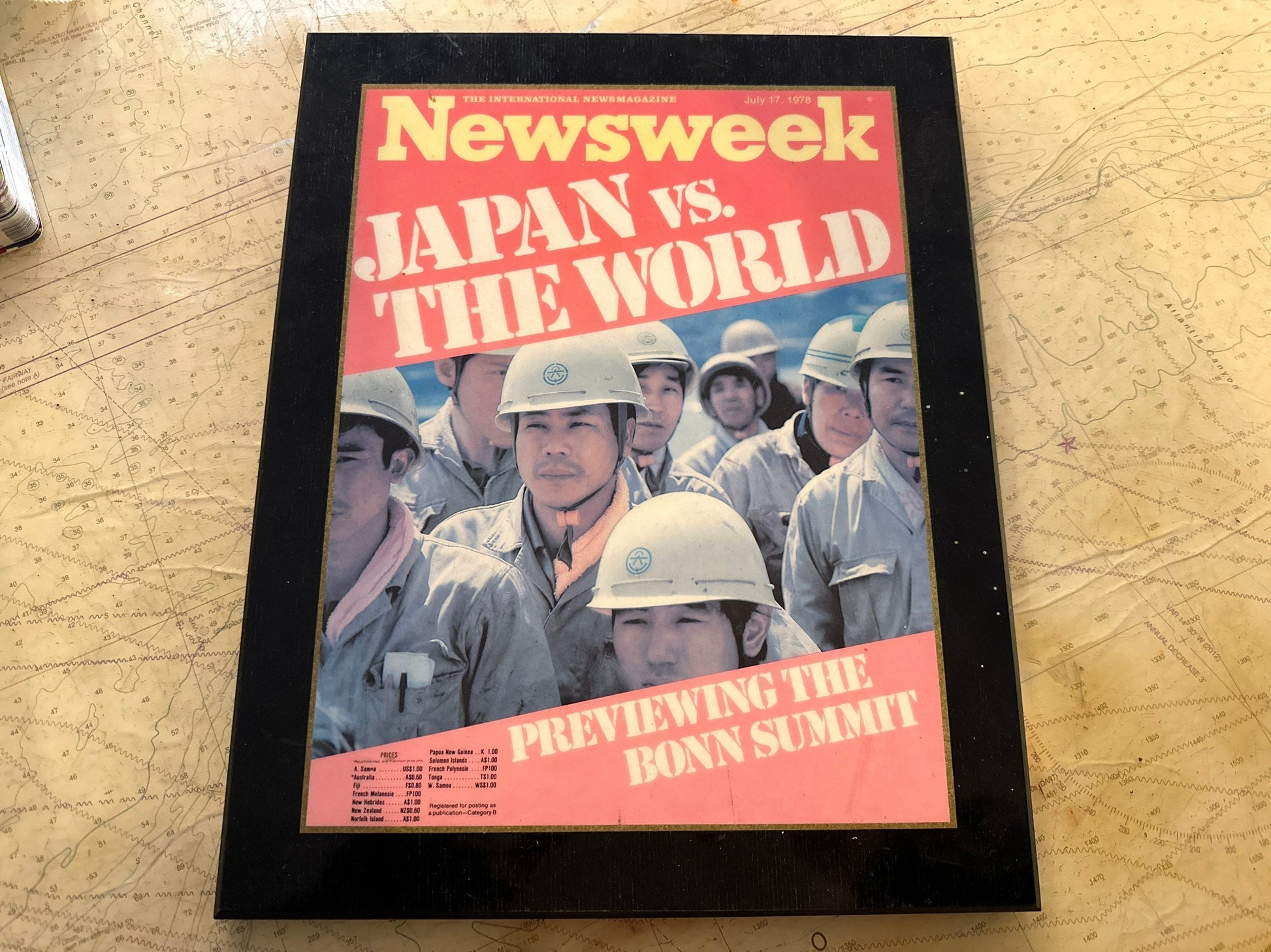 Newsweek Japan vs. The World Wooden Plaque| July 17th 1978 Issue | Home Decor | Wall Hangings