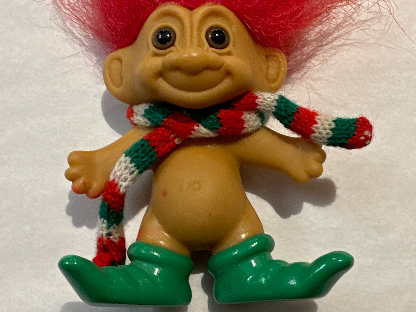 Vintage Holiday Troll Doll, Collectible Christmas Decor, Retro Toy, Festive Figurine, Gift for Troll Collector