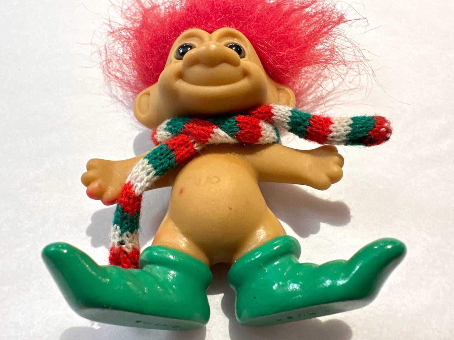 Vintage Holiday Troll Doll, Collectible Christmas Decor, Retro Toy, Festive Figurine, Gift for Troll Collector