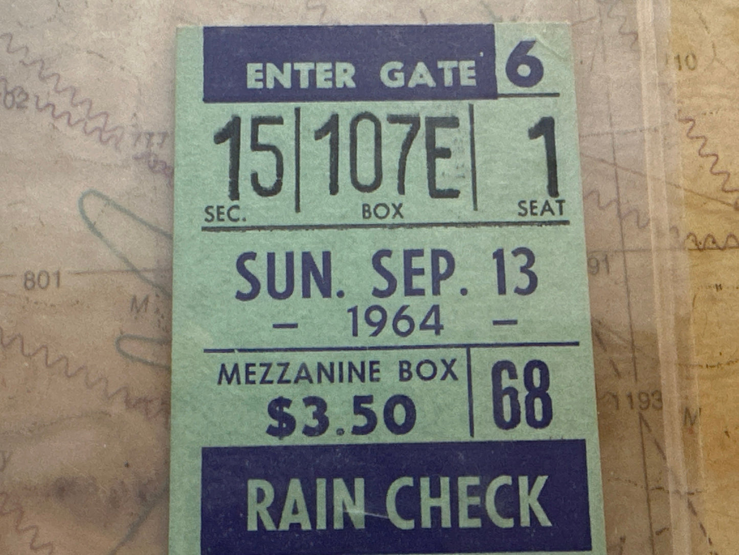 Vintage 1964 Yankee Stadium Ticket | Memorabilia