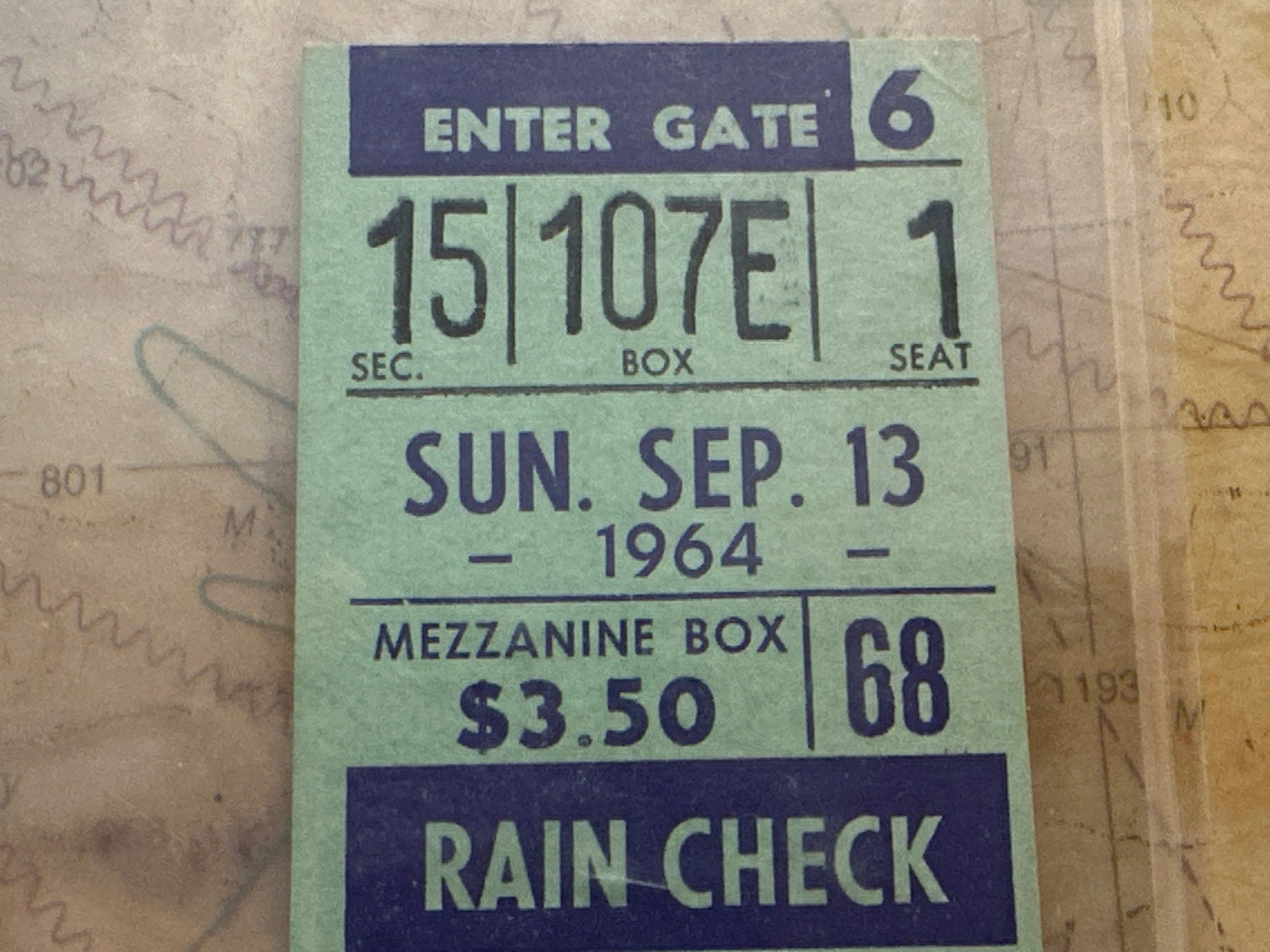 Vintage 1964 Yankee Stadium Ticket | Memorabilia