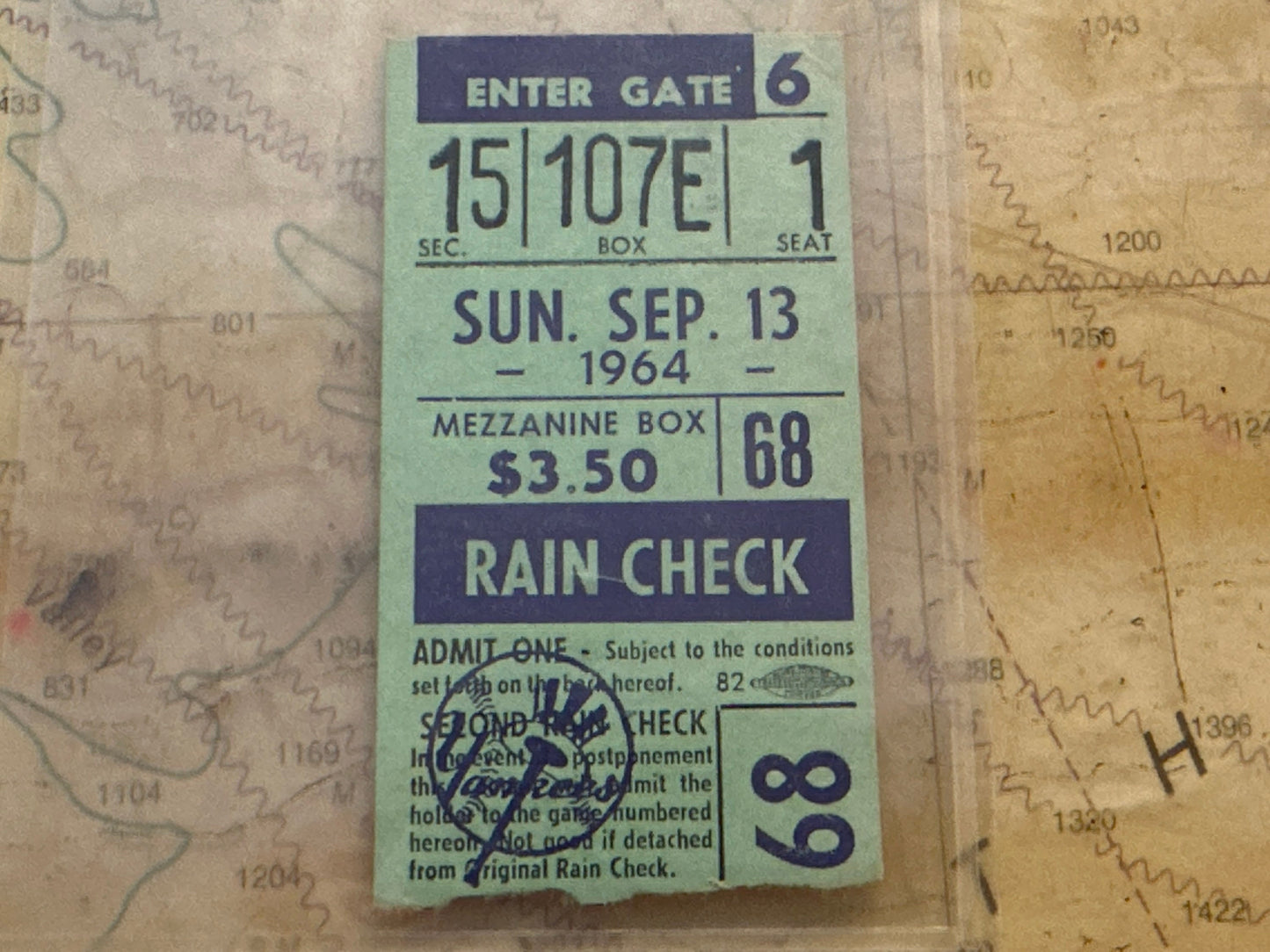 Vintage 1964 Yankee Stadium Ticket | Memorabilia