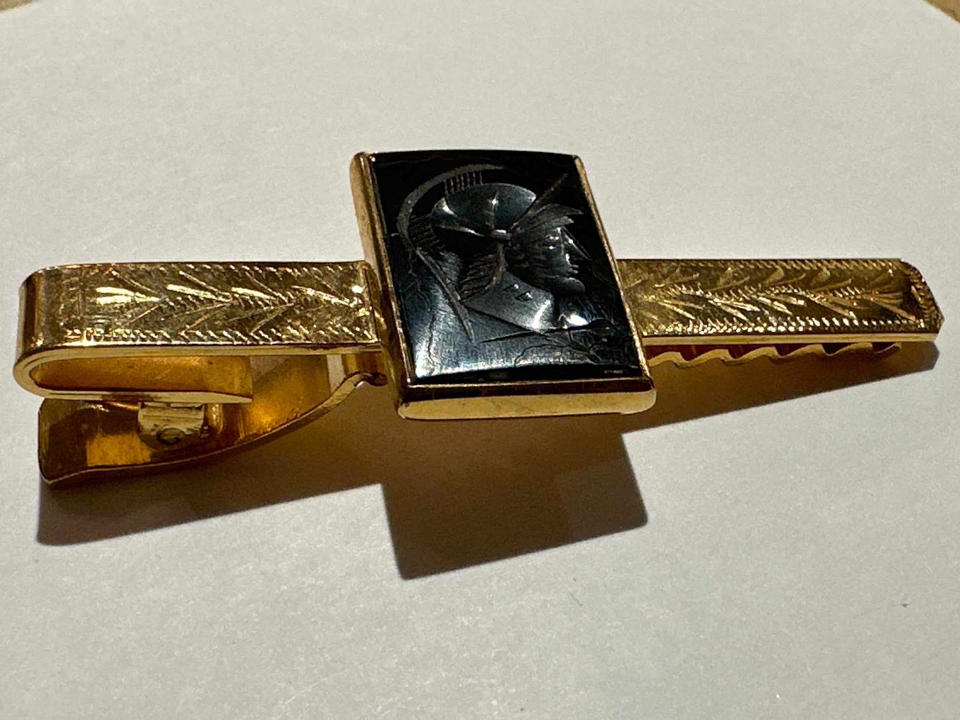 Vintage Goldtone Knight Tie Clip | Accessories