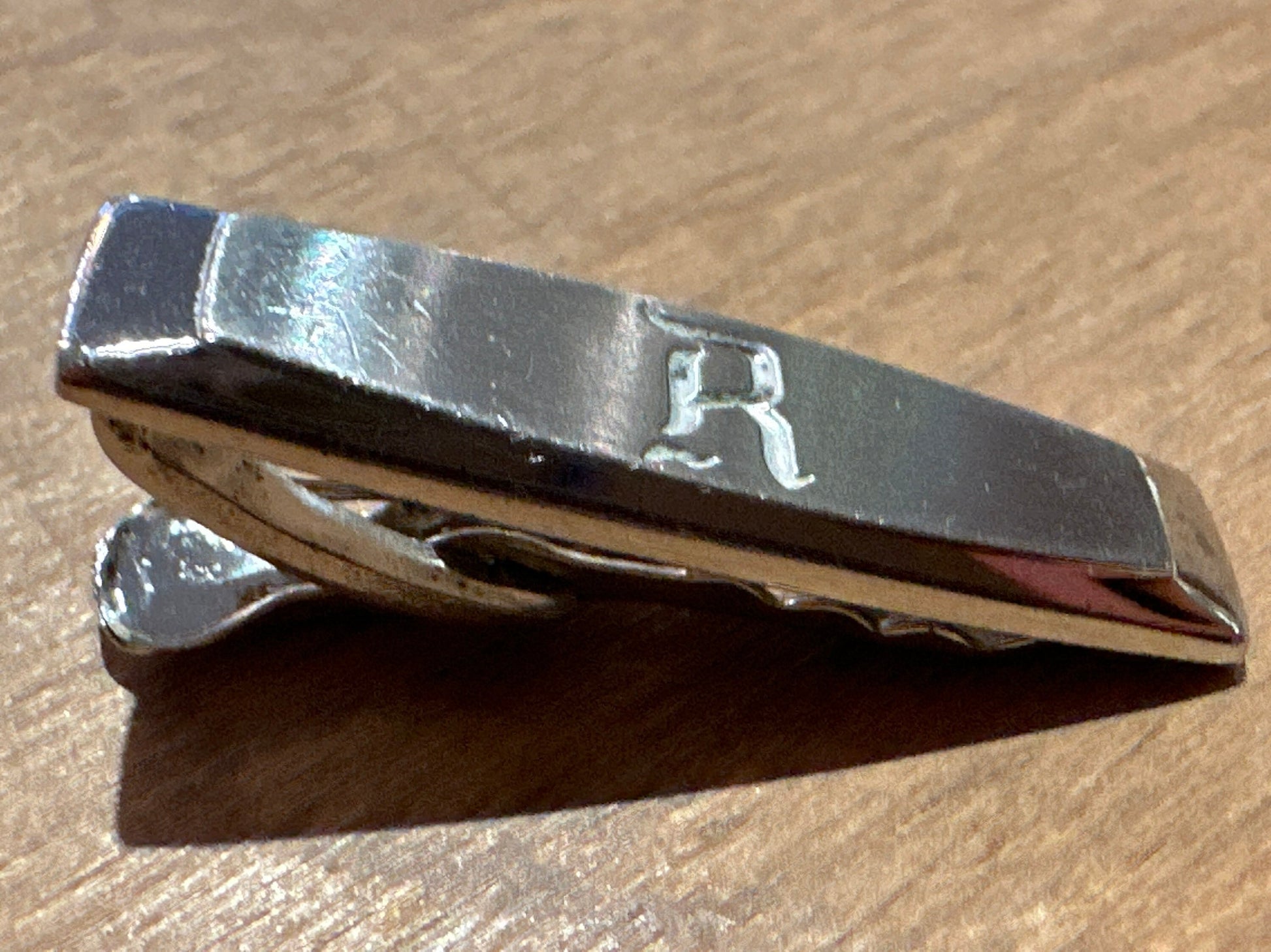 Vintage Sterling Silver "R" Clothing Clip | Tie Clip | Accessories