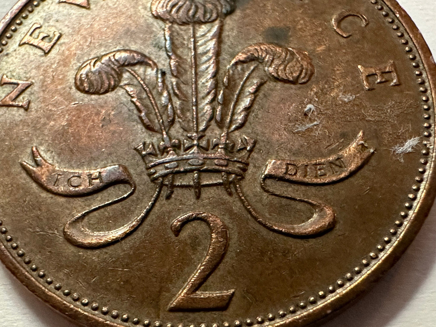 RARE 2 Pence British Coin - 1975 Queen Elizabeth II D G REG F D | Memorabilia