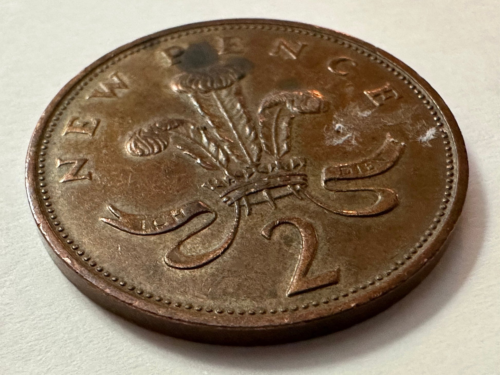 RARE 2 Pence British Coin - 1975 Queen Elizabeth II D G REG F D | Memorabilia