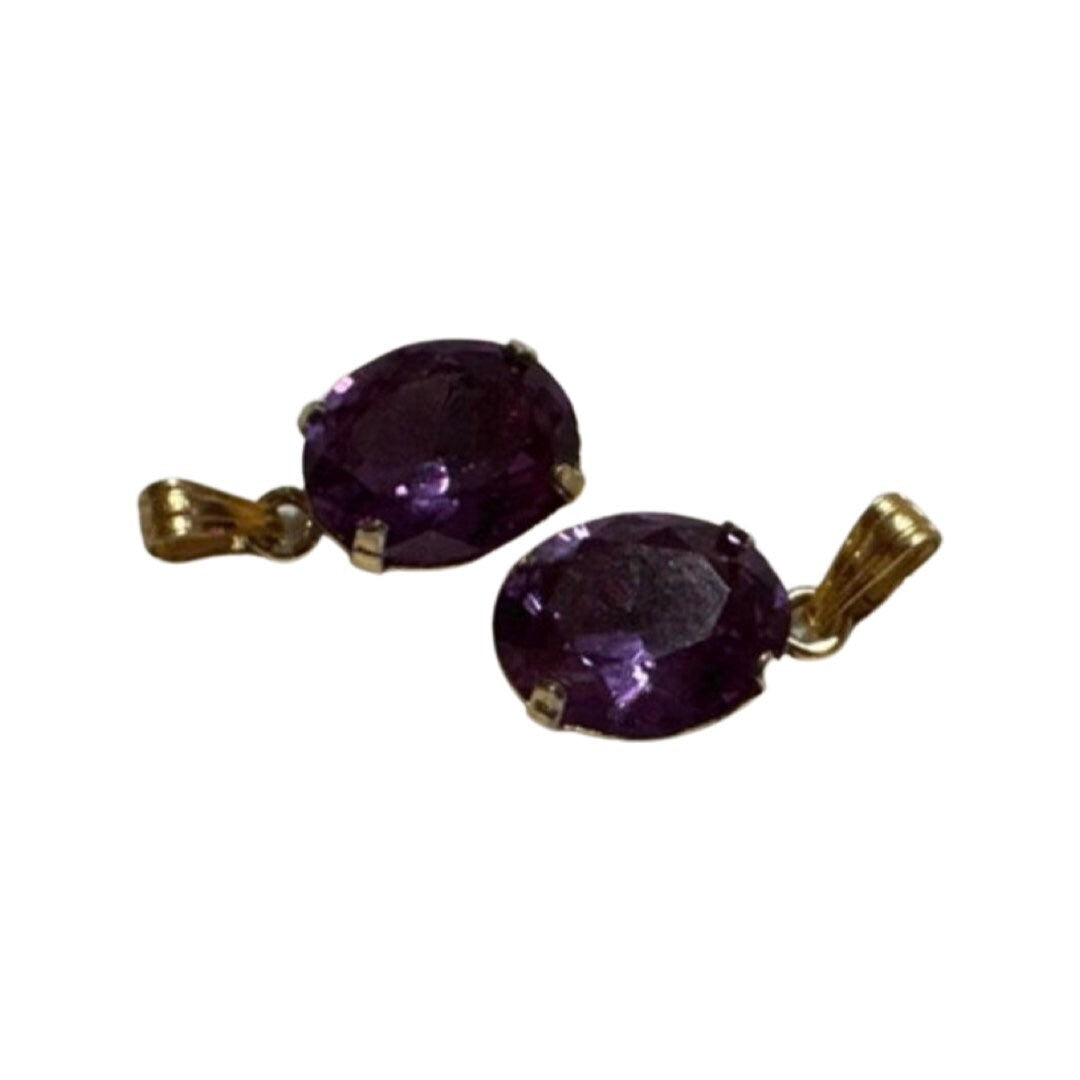 Vintage Amethyst and Gold Earrings | Jewlery