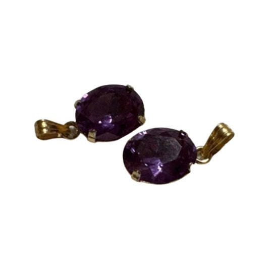 Vintage Amethyst and Gold Earrings | Jewlery