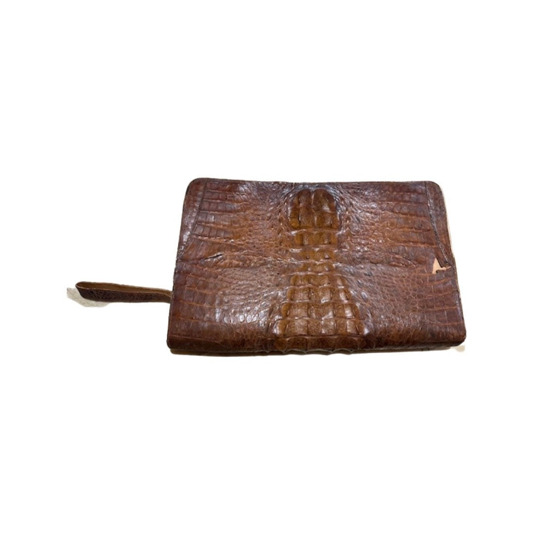 Vintage Genuine Crocodile Brown Leather Case | Accessories