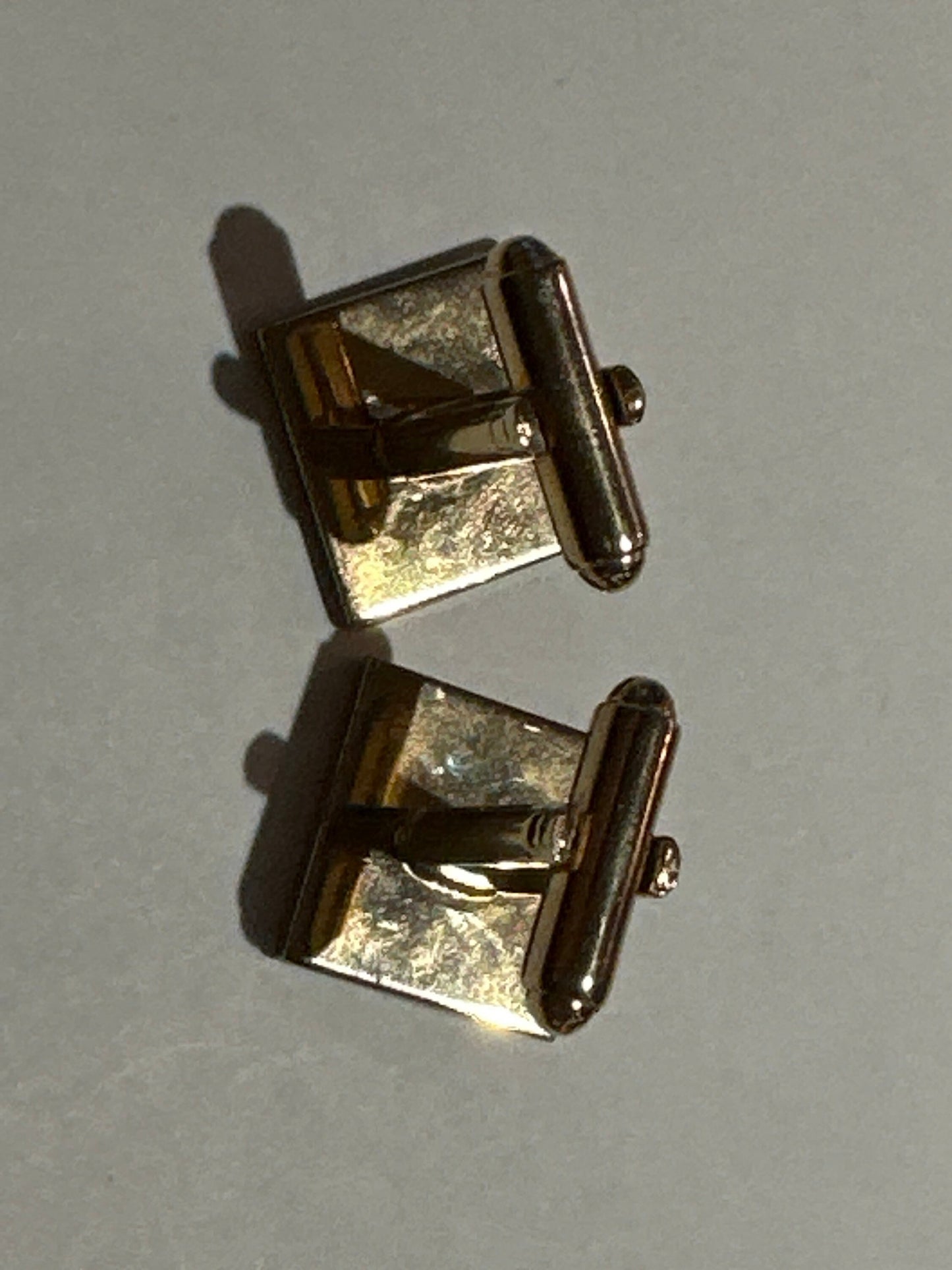 Vintage Goldtone Square Cuff Links | M Initial | Accessories