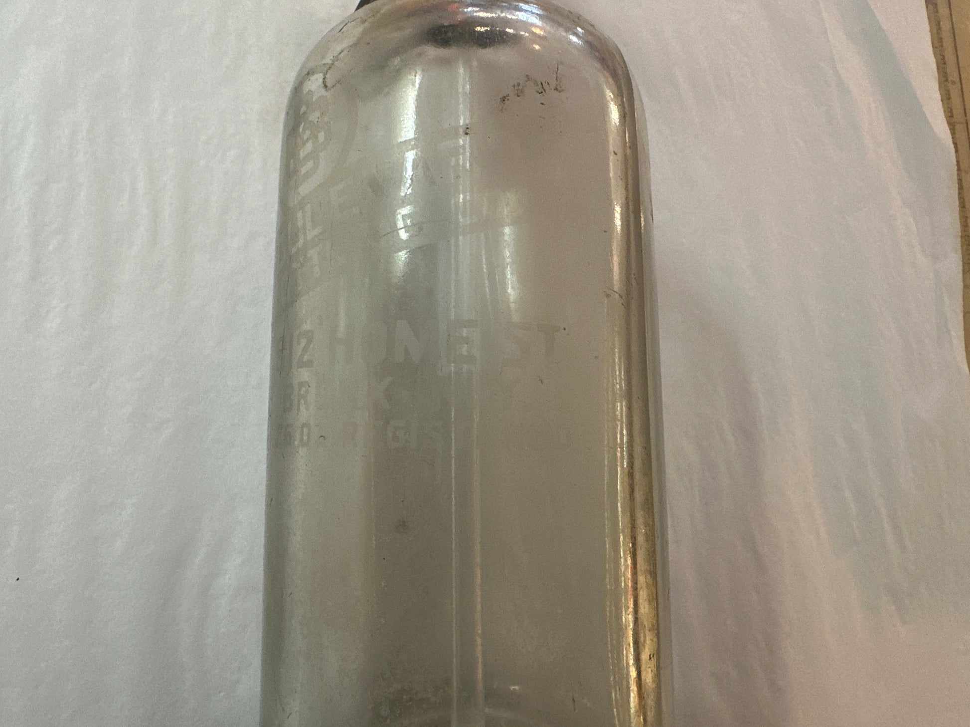 Vintage Glass Yonkers Beoulevard Bottling Co Seltzer Bottle | Home & Living