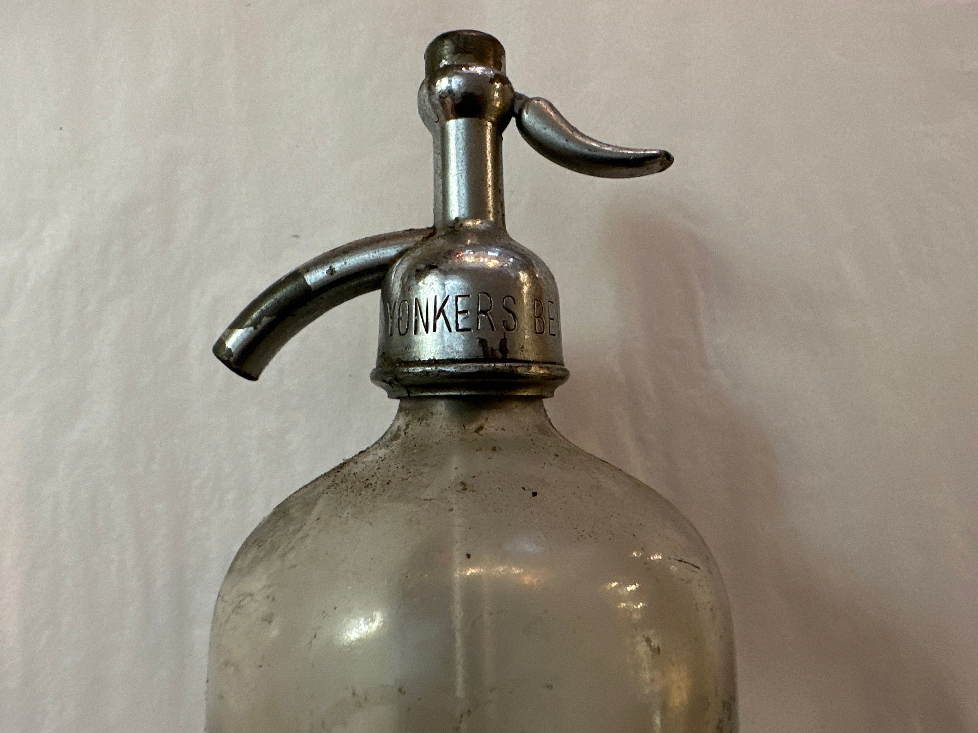 Vintage Glass Yonkers Beoulevard Bottling Co Seltzer Bottle | Home & Living