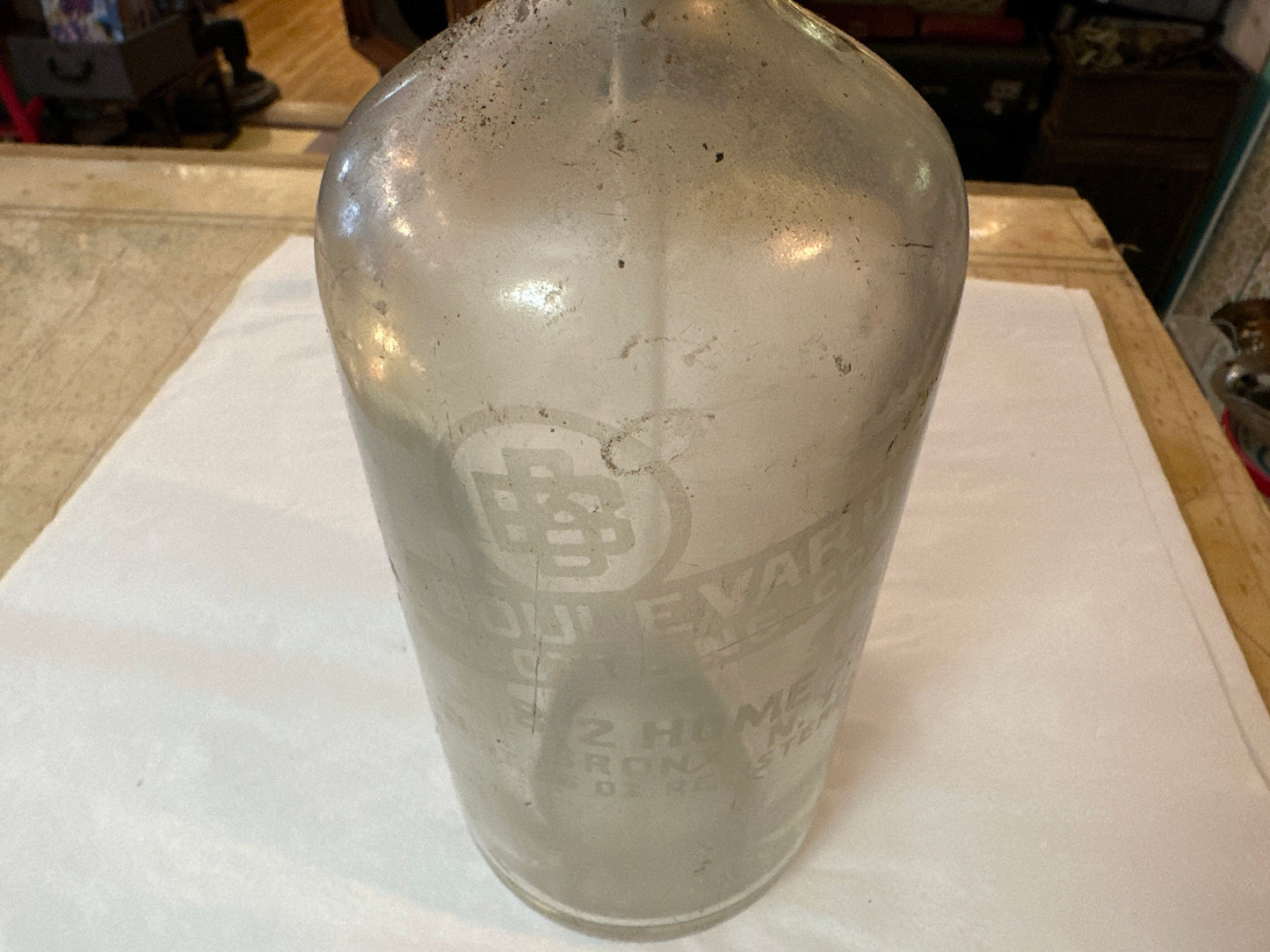 Vintage Glass Yonkers Beoulevard Bottling Co Seltzer Bottle | Home & Living