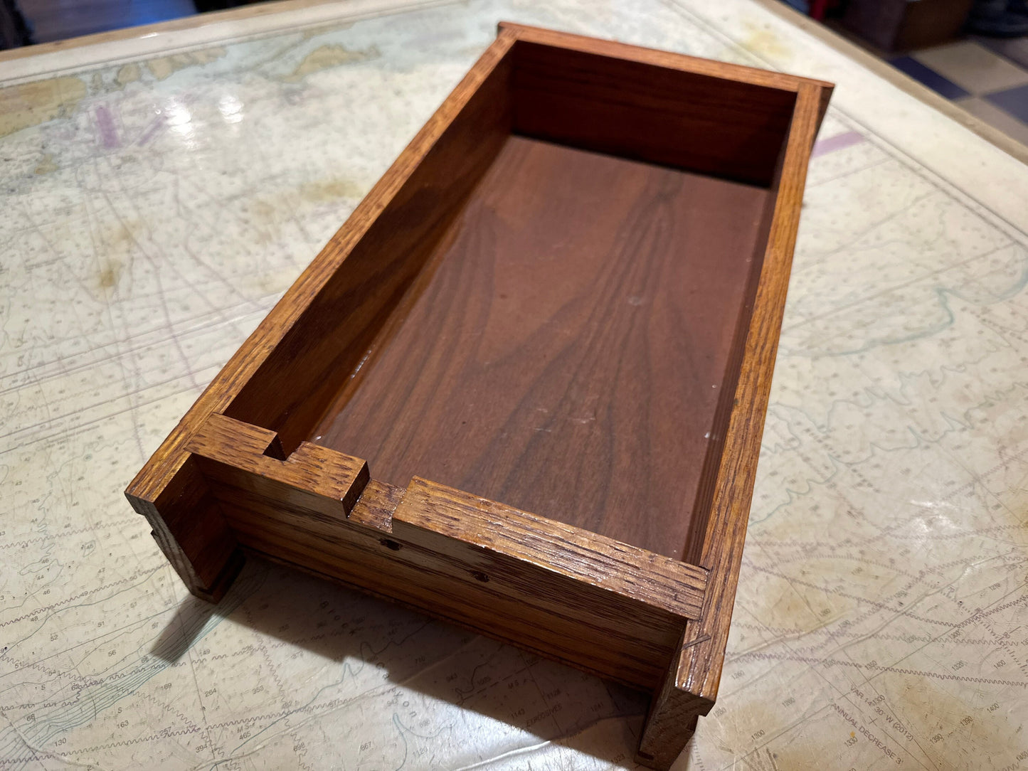 Antique National Cash Register Oak Wood Drawer | Brass Detailing | Home Decor