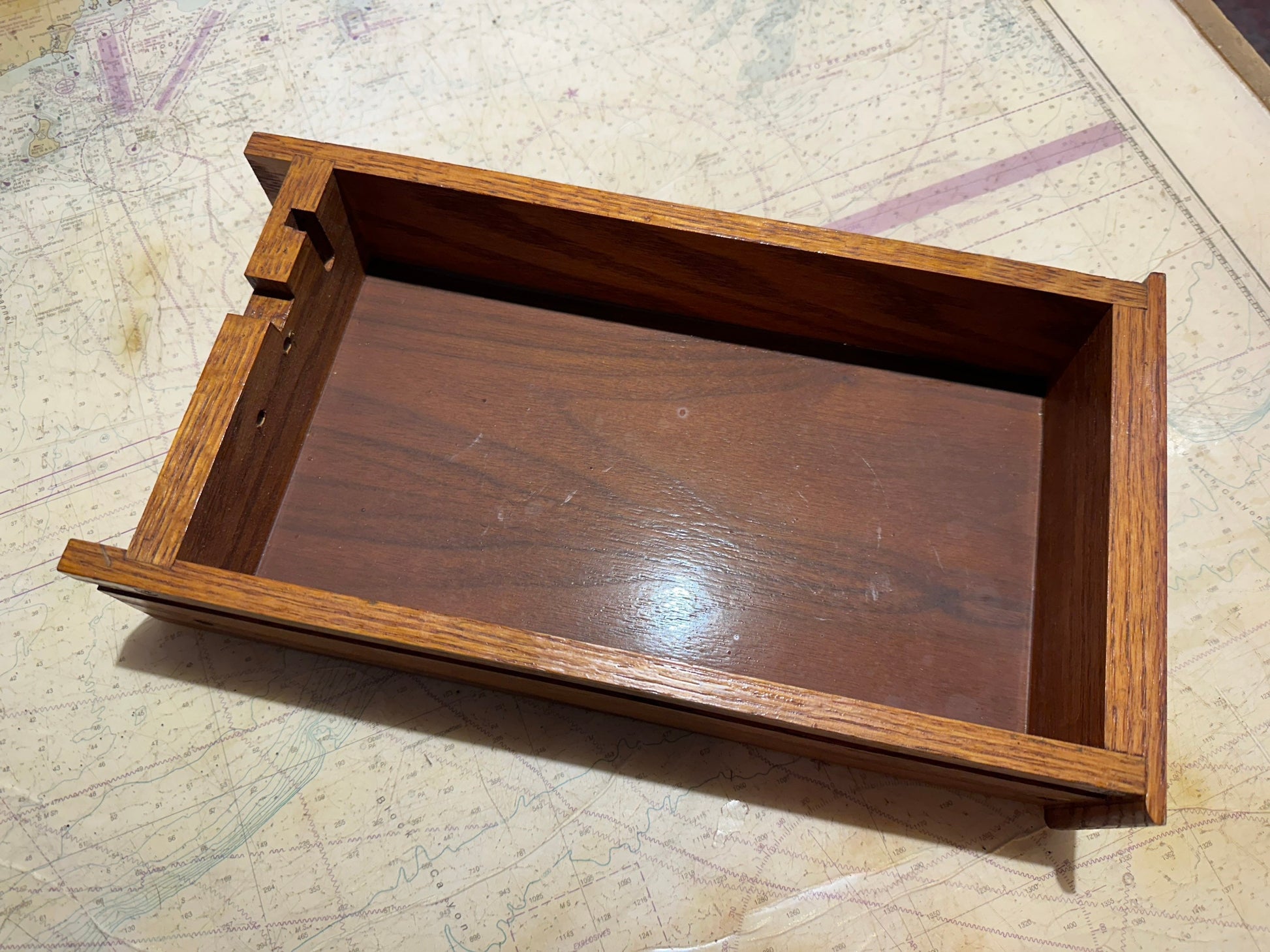 Antique National Cash Register Oak Wood Drawer | Brass Detailing | Home Decor