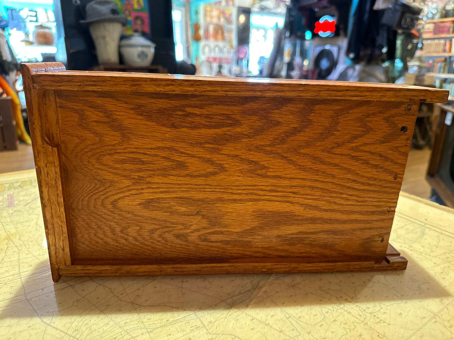 Antique National Cash Register Oak Wood Drawer | Brass Detailing | Home Decor