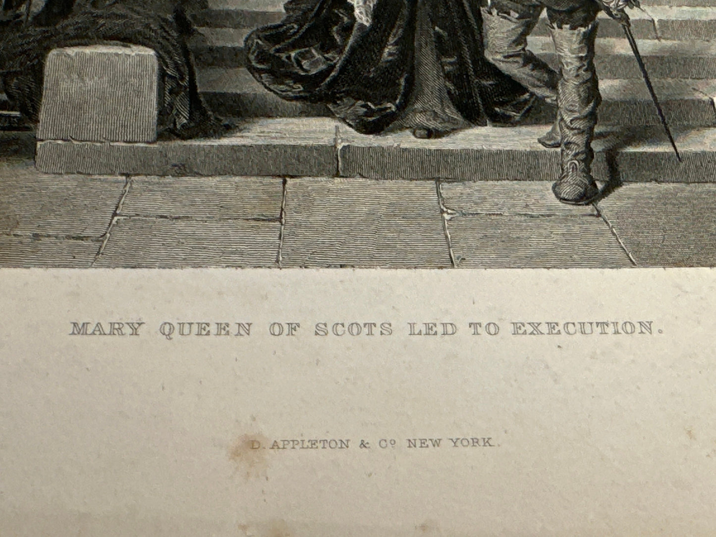 Lithograph "Mary Queen Of Scots Led To Execution" Printed Artwork | Home Decor