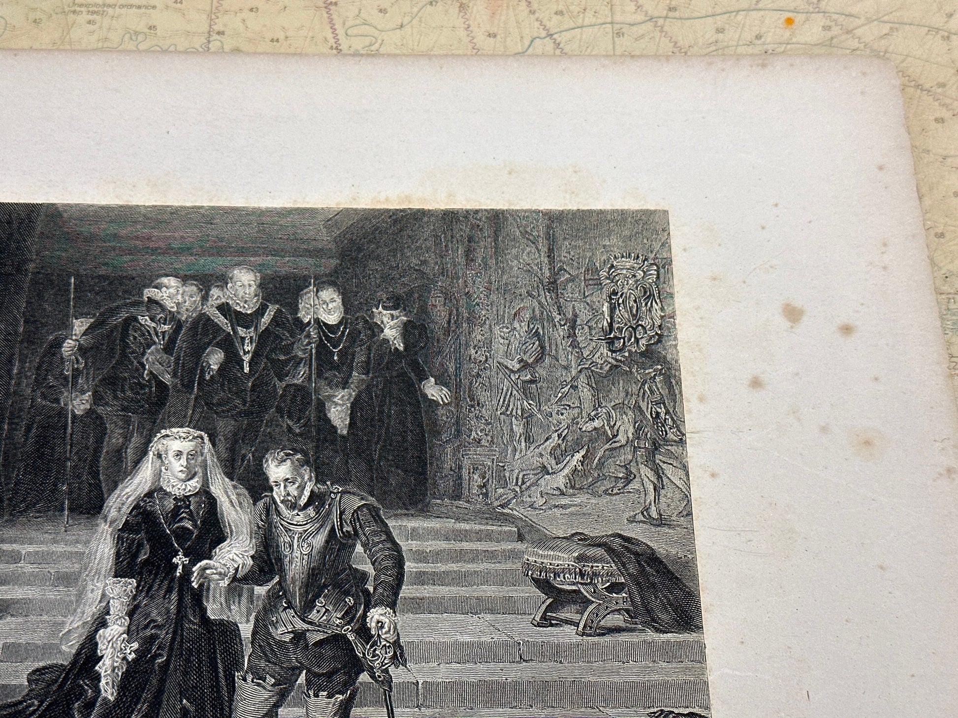 Lithograph "Mary Queen Of Scots Led To Execution" Printed Artwork | Home Decor