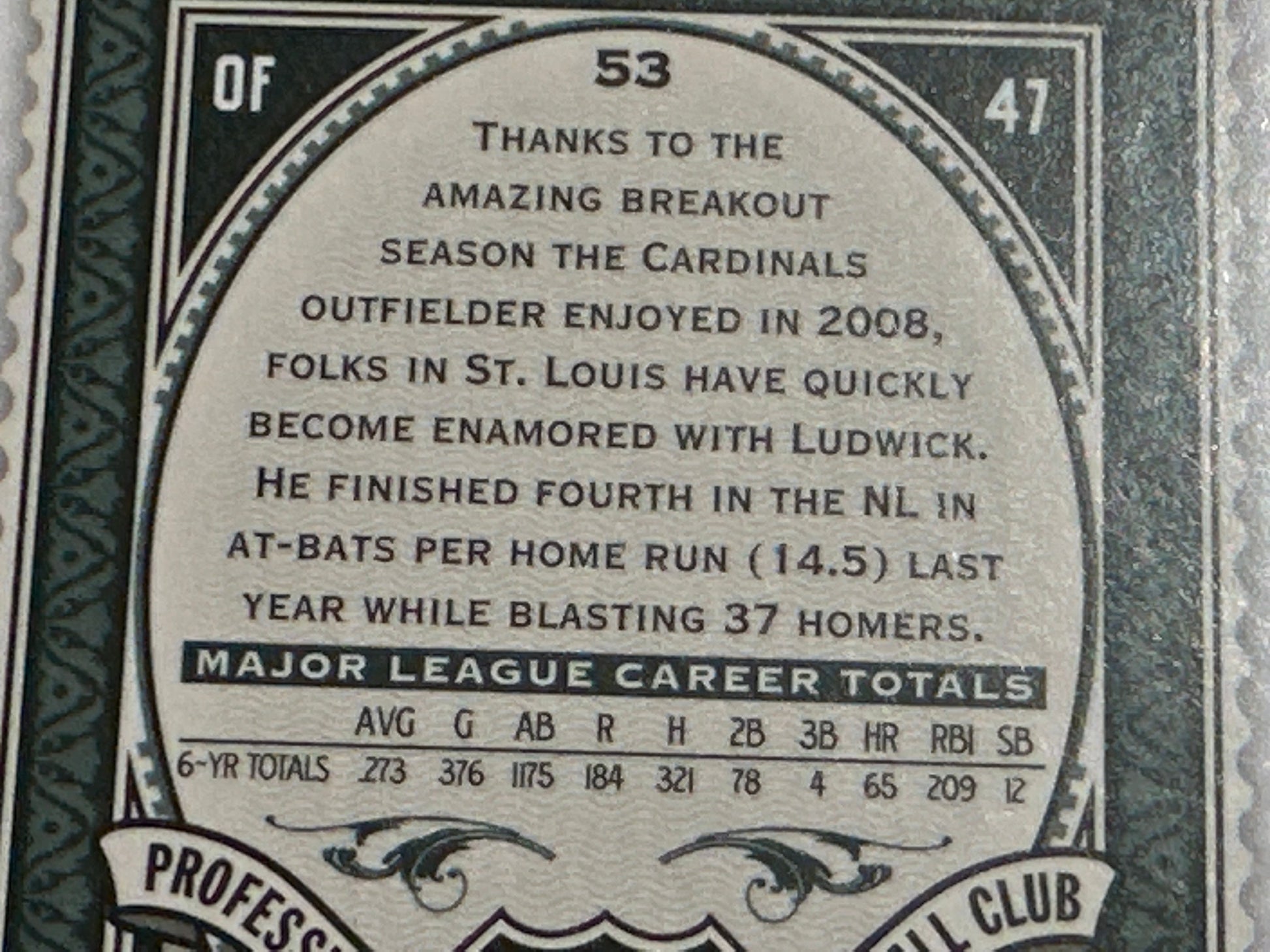 Ryan Ludwick - St. Louis Cardinals - Collectible Baseball Card | Memorabilia