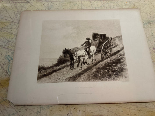 1876 Lithograph "The Postillion" Printed Artwork | Home Decor