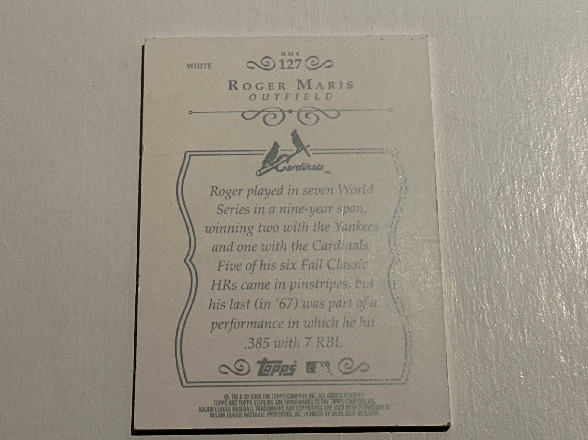 Roger Maris - Collectible Baseball Card | Memorabilia