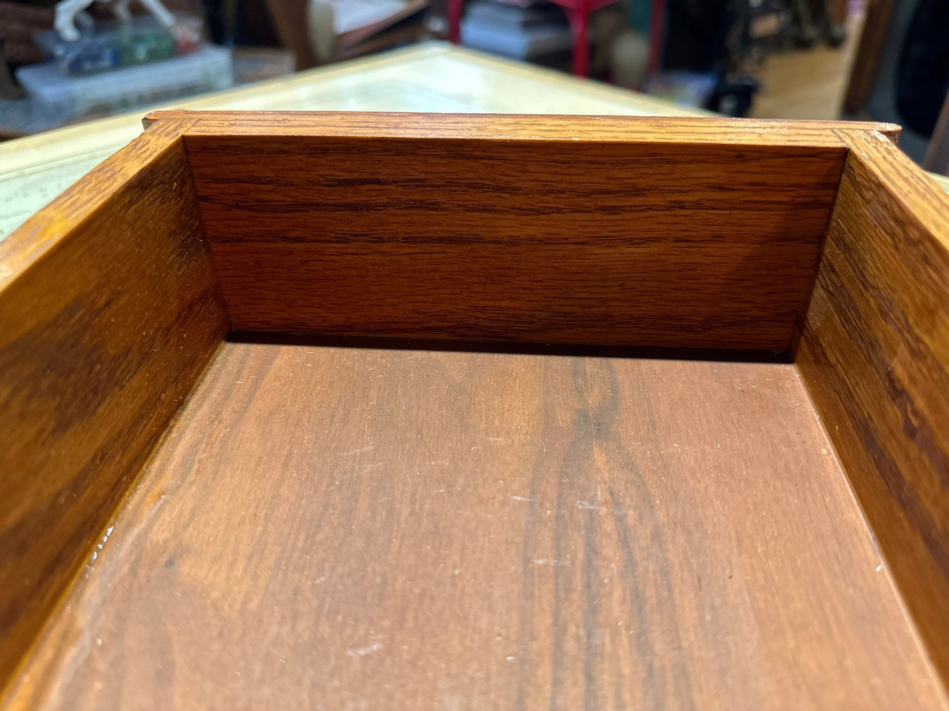 Antique National Cash Register Oak Wood Drawer | Brass Detailing | Home Decor