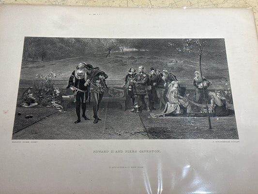 Lithograph of "Edward The Second and Piers Gaveston" Printed Artwork | Home Decor