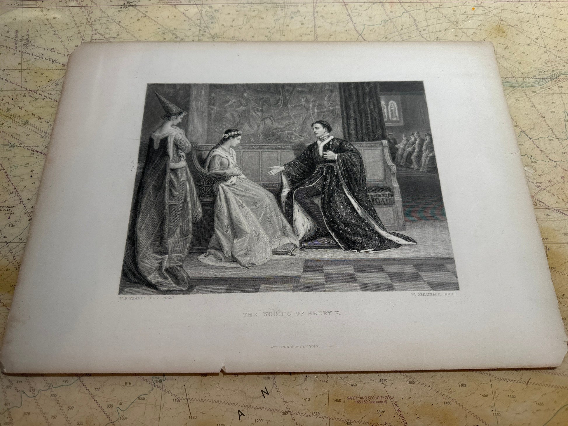 Lithograph "The Wooing of Henry V" Printed Artwork | Home Decor