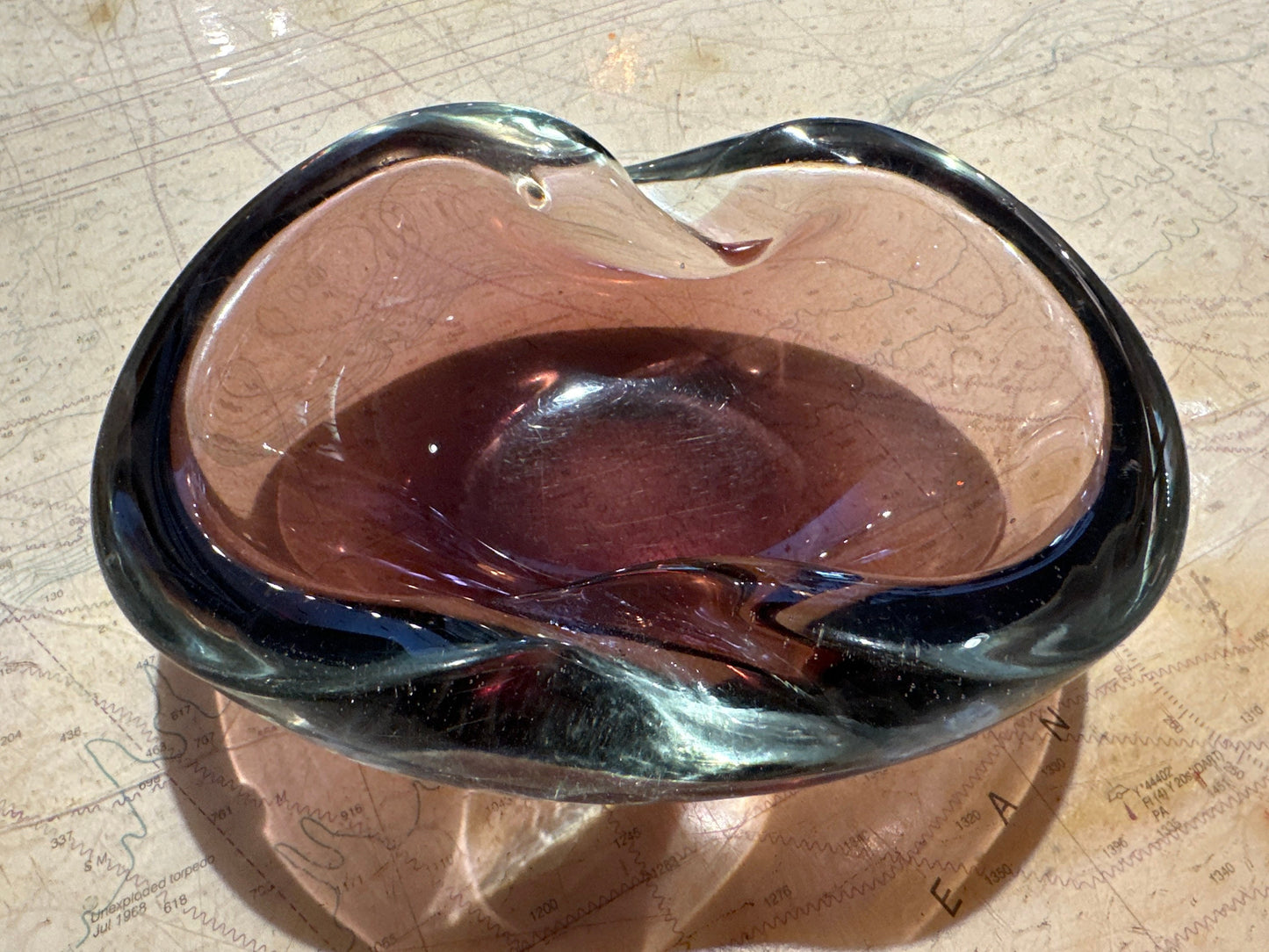 Venetian Purple Glass Decorative Bowl | Home Decor