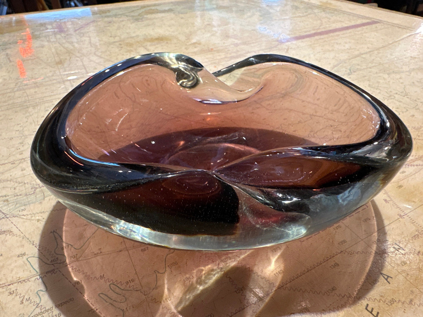 Venetian Purple Glass Decorative Bowl | Home Decor