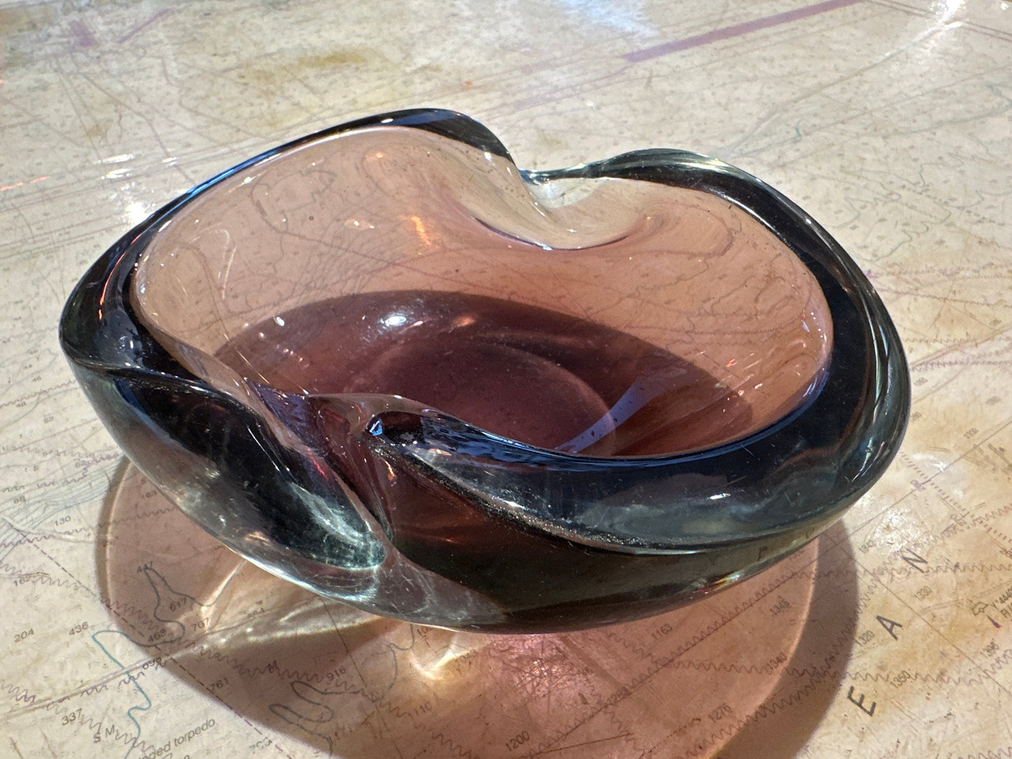 Venetian Purple Glass Decorative Bowl | Home Decor