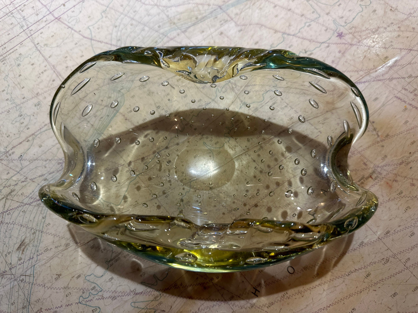 Venetian Green Glass Decorative Bowl | Home Decor