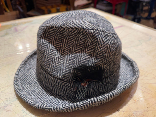 Vintage Tweed Fedora Hat | Unisex Accessories