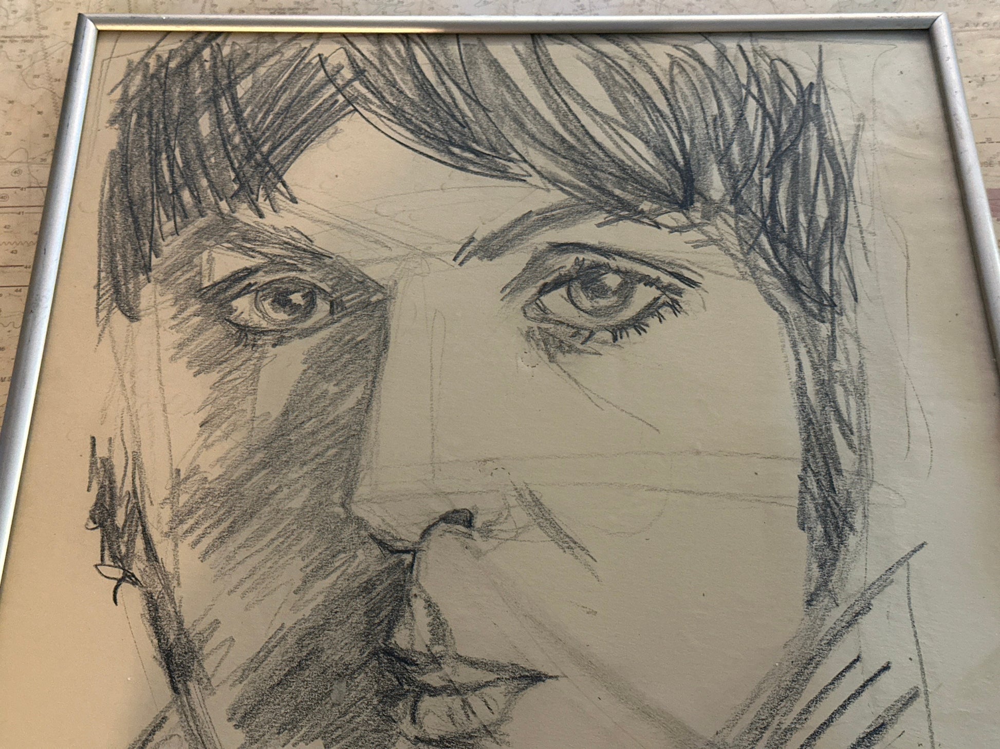 Vintage Paul McCartney Framed Sketch Portrait | Home Decor