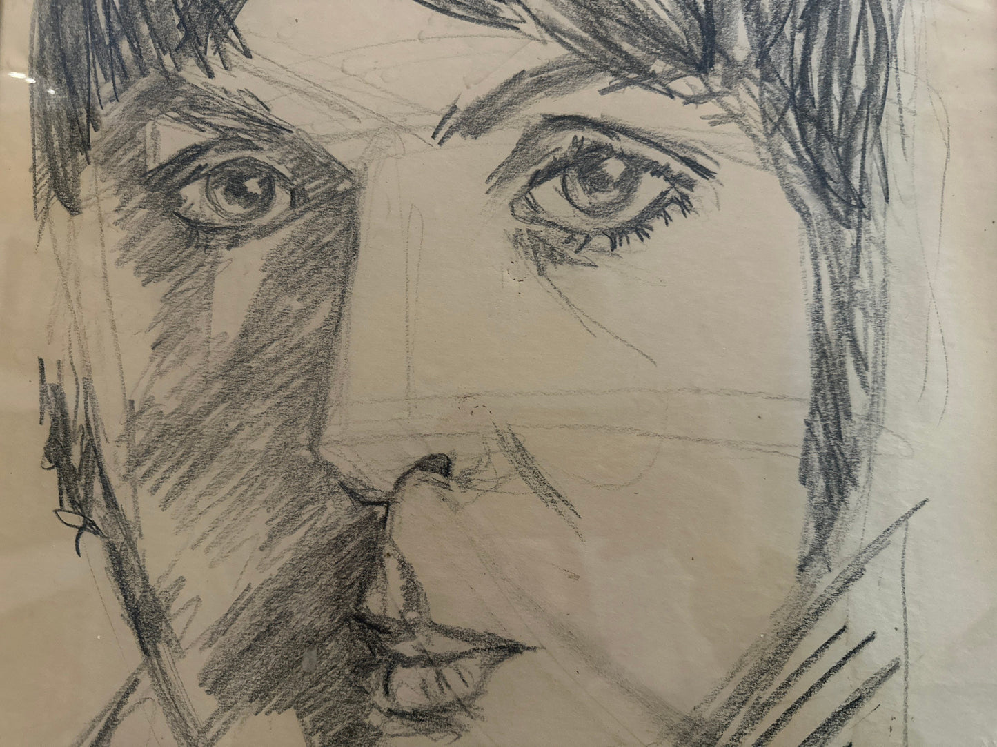 Vintage Paul McCartney Framed Sketch Portrait | Home Decor