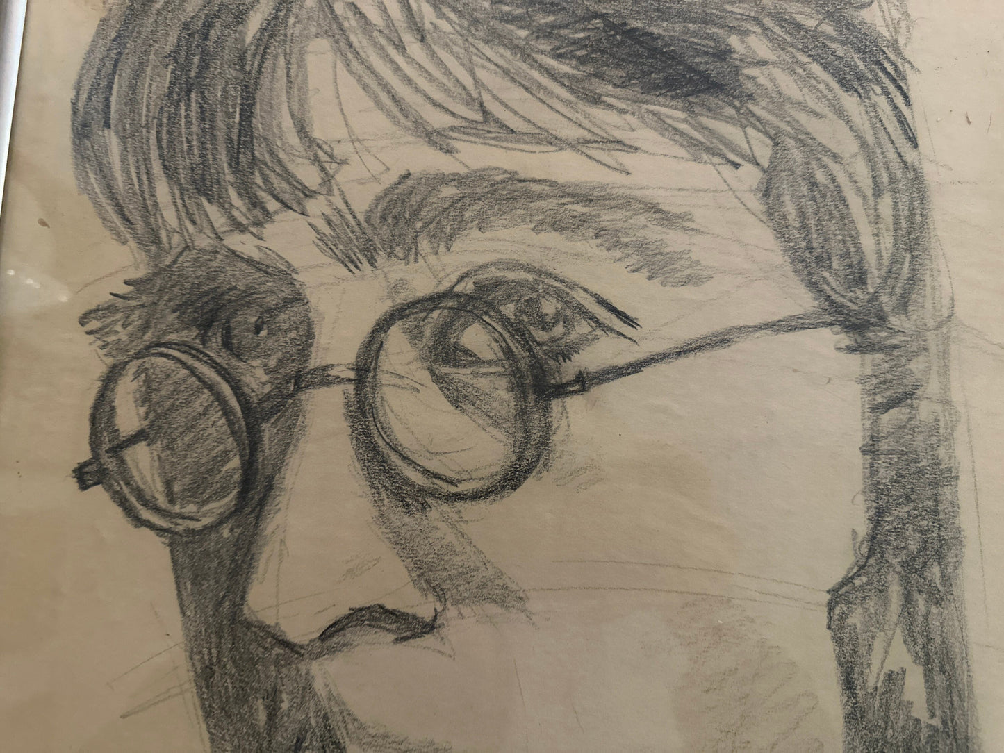 Vintage John Lennon Framed Sketch Portrait | The Beatles |Home Decor