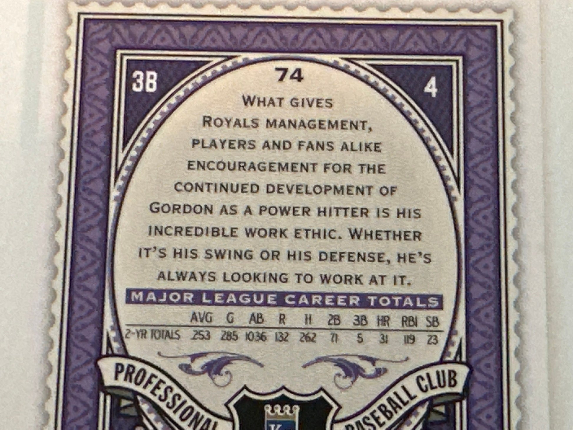 Alex Gordon - Kansas City Royals - Collectible Baseball Card | Sports Memorabilia