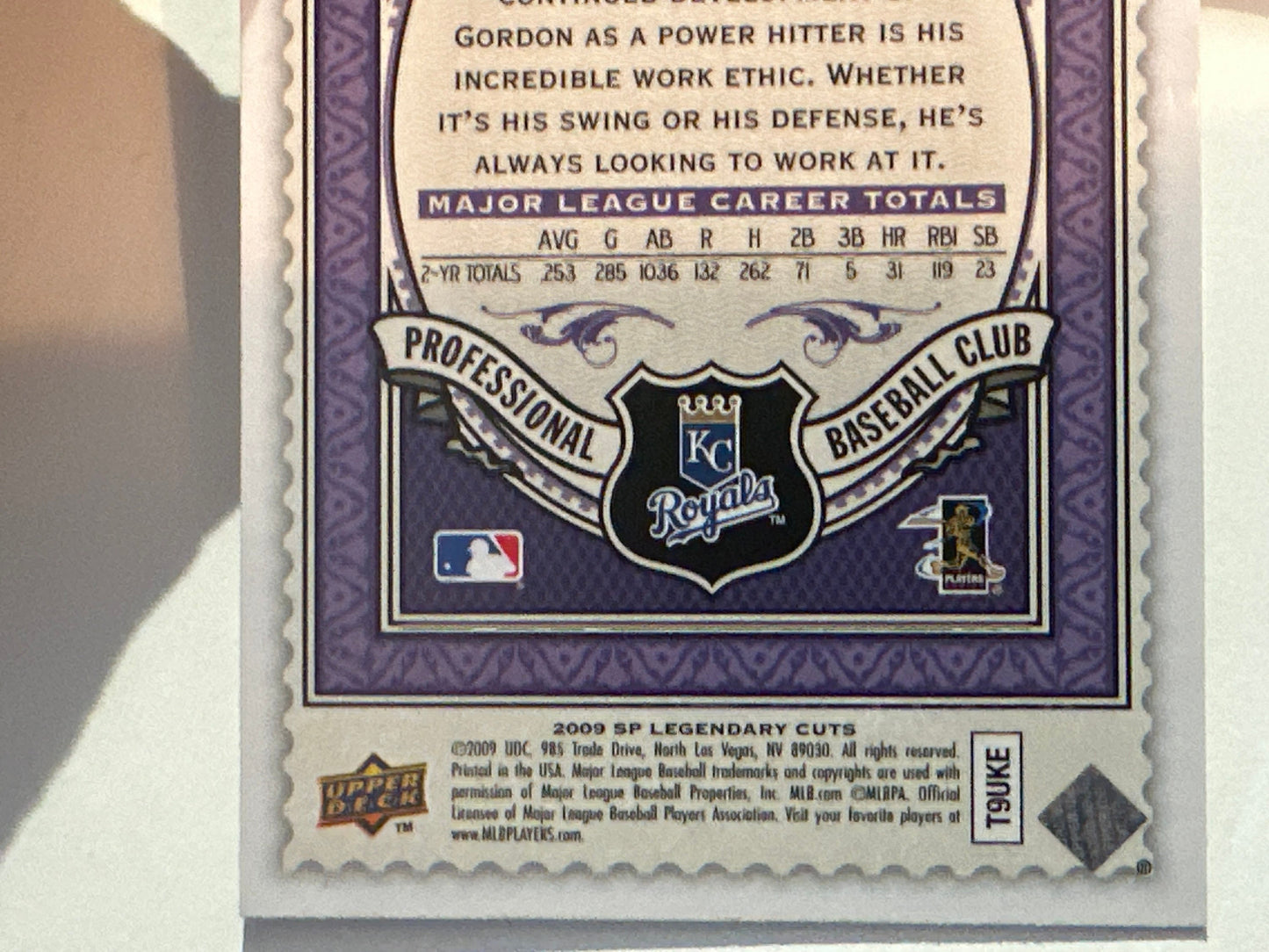 Alex Gordon - Kansas City Royals - Collectible Baseball Card | Sports Memorabilia