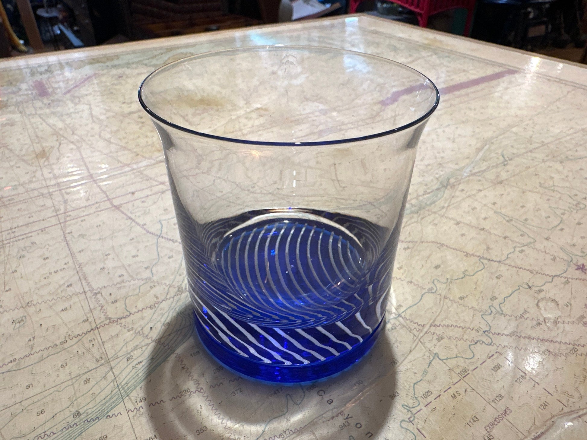 Royal Blue & Silver Tumbler Glass | Home and Living