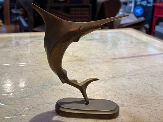 Vintage Bronze Swordfish Statue | Home Decor