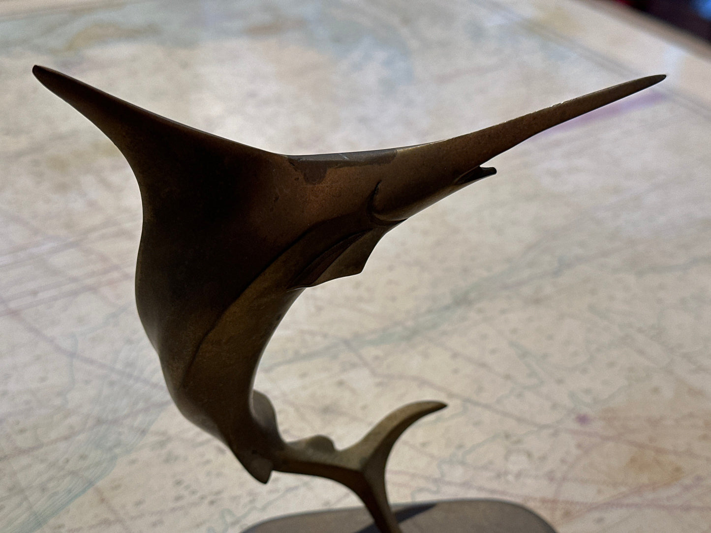 Vintage Bronze Swordfish Statue | Home Decor