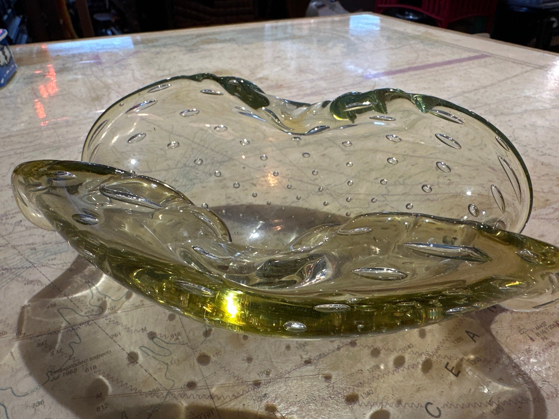 Venetian Green Glass Decorative Bowl | Home Decor