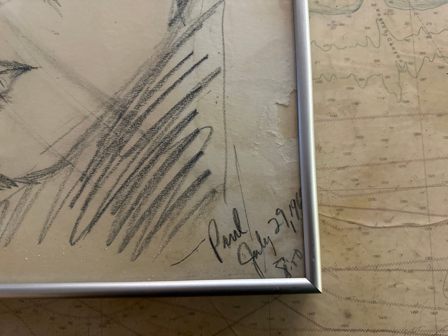 Vintage Paul McCartney Framed Sketch Portrait | Home Decor