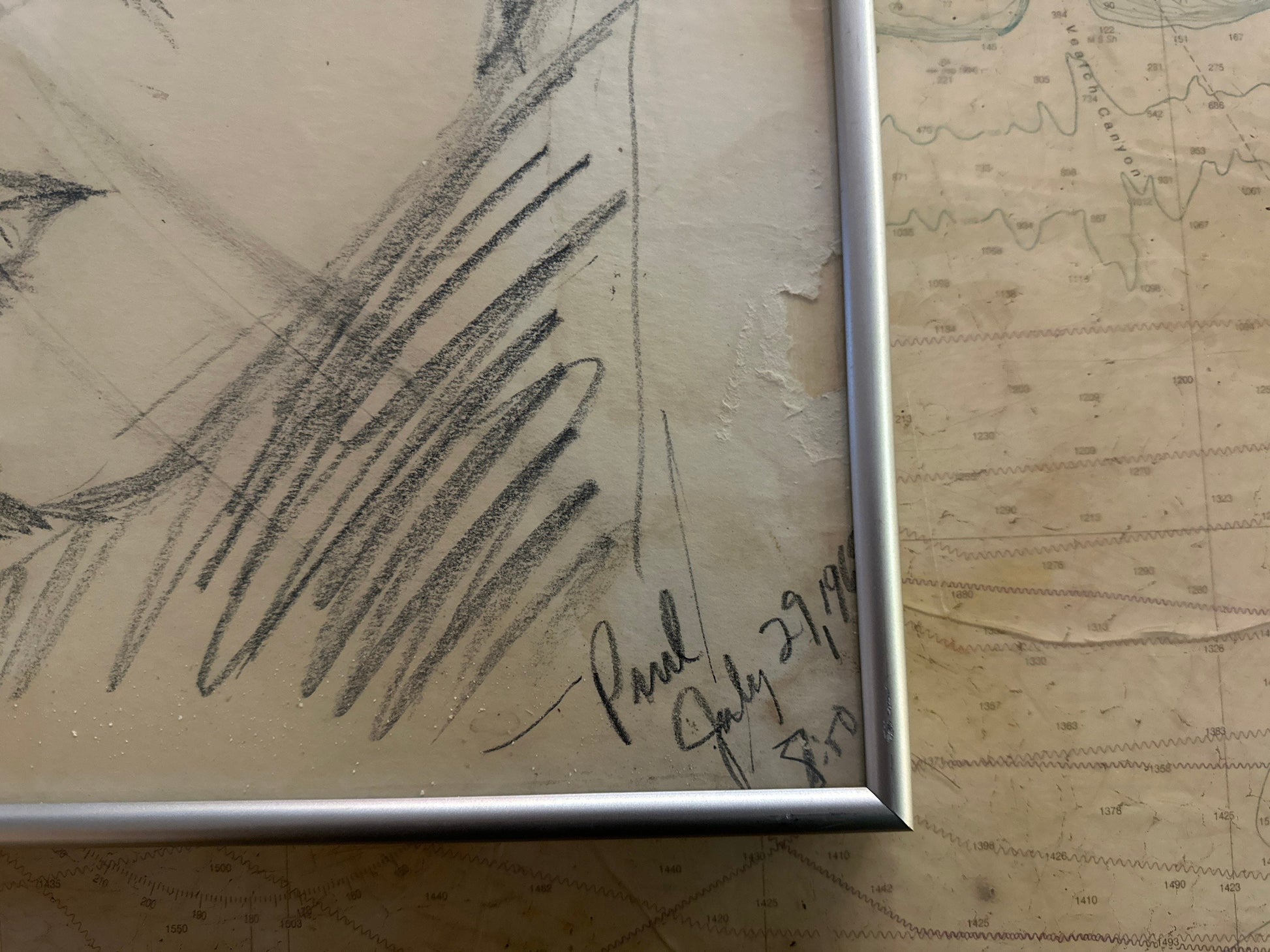 Vintage Paul McCartney Framed Sketch Portrait | Home Decor